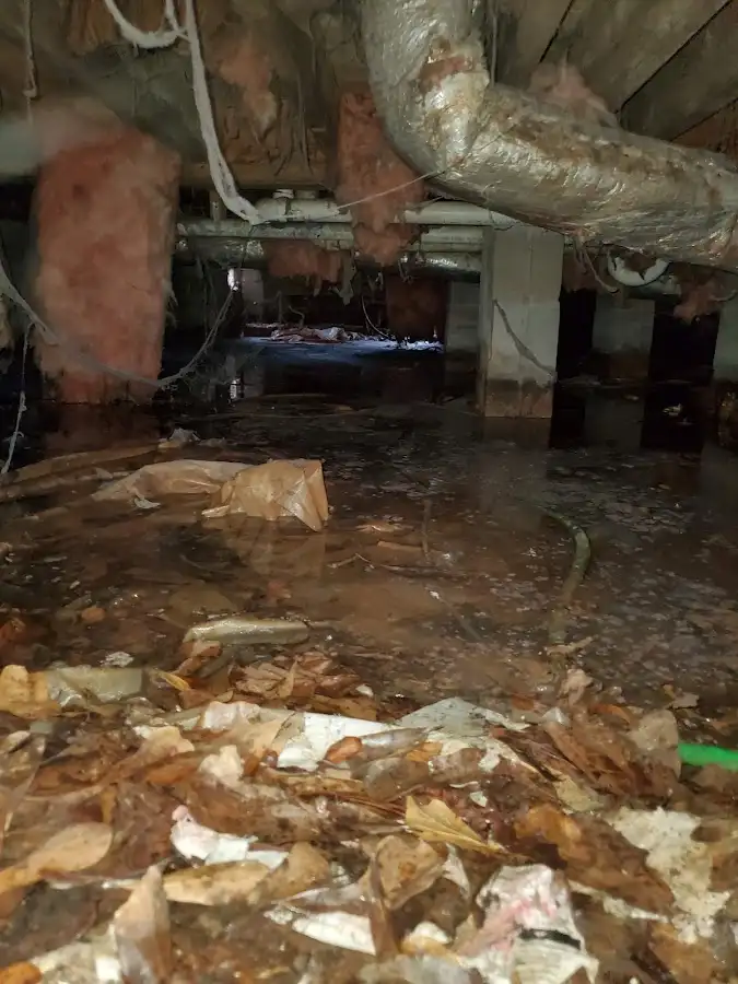 Crawl space flood assessment for Commercial Water Damage Restoration in Cabot
